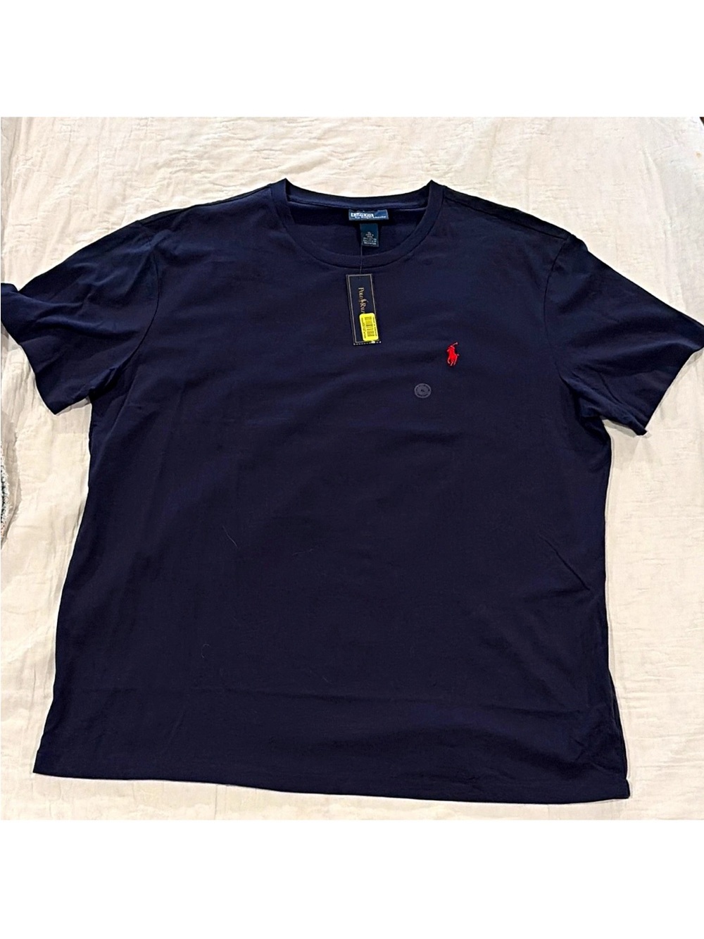 Polo Ralph Lauren Men’s Navy Cotton Knit Crewneck Tee XL Embroidered Polo Pony